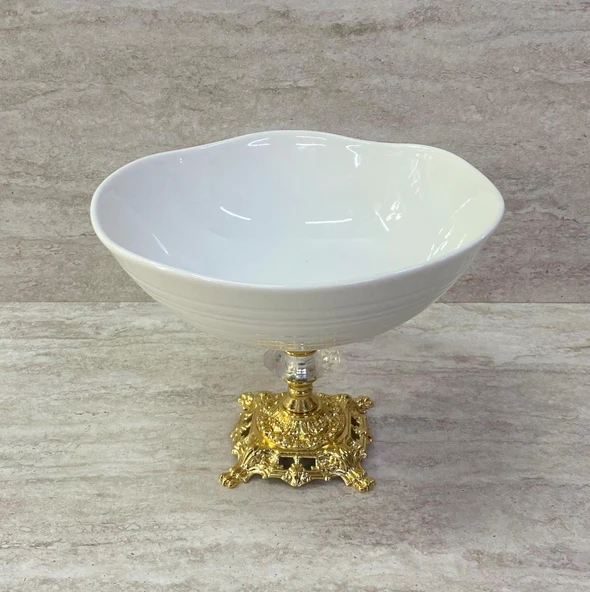 Porselen Ayaklı Bol Kase Gold Ayaklı 20 CM - 7