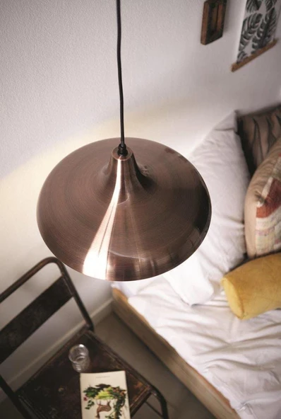 Mylights bakır eskitme kaplama metal tekli sarkıt avize kafe otel tezgah masaüstü otel yatakbaşı aydınlatma - 2