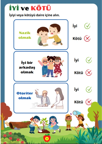 Çocuklara İyi ve Kötü Davranışları Öğreten YAZ-SİL Kitabı (96 İyi Kötü Kavram) - 2