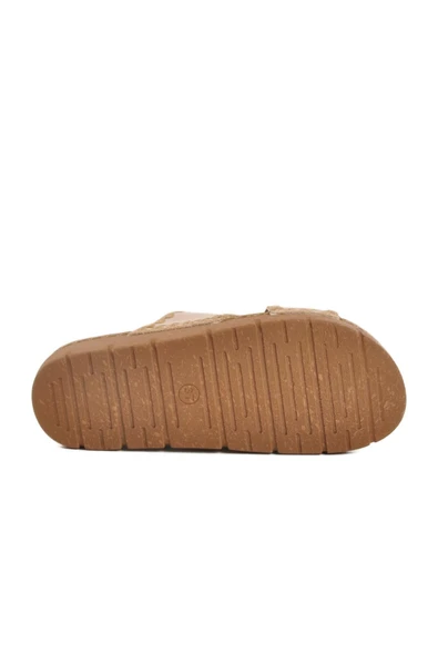 Bento 117014 Kadın Çapraz İşlemeli Kalın Taban Comfort Terlik - 5