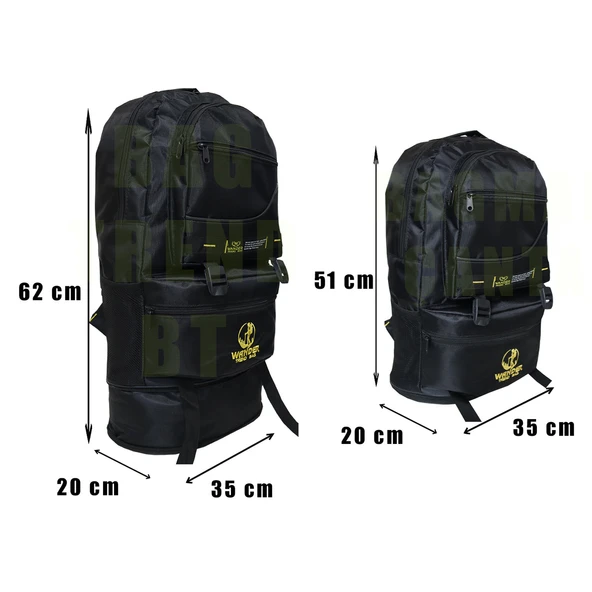 Sırt Çantası,Dağcı Sırt Çantası,60 Litre Hacim,(Siyah) - 2