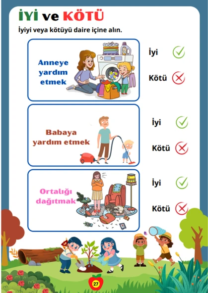 Çocuklara İyi ve Kötü Davranışları Öğreten YAZ-SİL Kitabı (96 İyi Kötü Kavram) - 4