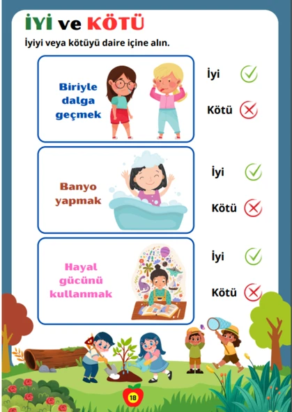 Çocuklara İyi ve Kötü Davranışları Öğreten YAZ-SİL Kitabı (96 İyi Kötü Kavram) - 3