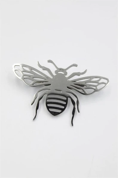 Çelik Arı Broş - Gümüş - 2