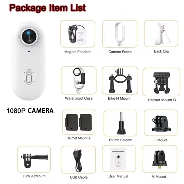 Giyilebilir Mini Aksiyon Kamera Video Kaydedici Spor Bisiklet Sörf - 3