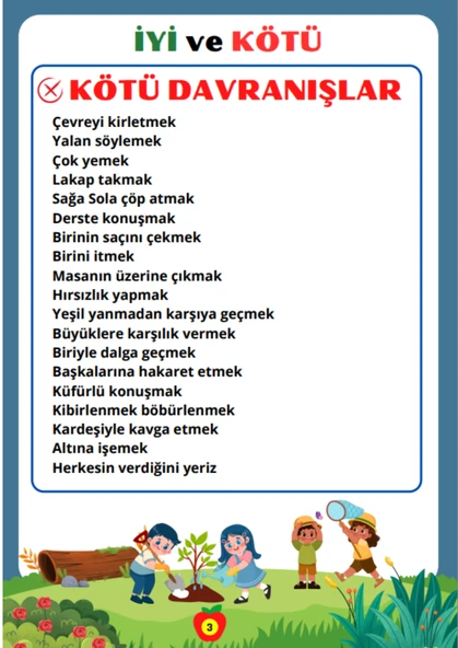 Çocuklara İyi ve Kötü Davranışları Öğreten YAZ-SİL Kitabı (96 İyi Kötü Kavram) - 6