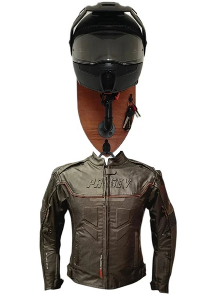 Chroma Duvar Tipi Kask ve Ekipman Askılığı | Masif Çam Ağacı Kahve