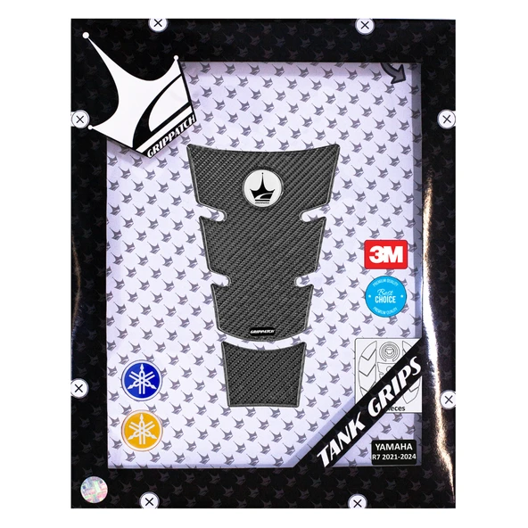 Yamaha R7 2021-2024 ile Uyumlu Kaydırmaz 6D Karbon 14 Parça Tank Pad Seti GC58 - Resim 2