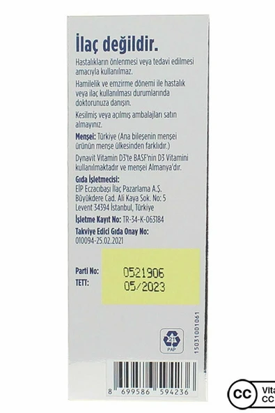 Dynavit Vitamin D3 400ıu Sprey 20ml - Resim 4