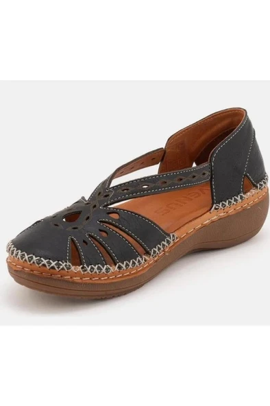 VENÜS 25190245Y SARAÇLI DERİ YAZLIK KADIN AYAKKABI - Resim 4