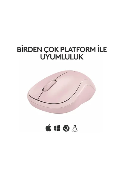 Logitech M240 Sessiz Kompakt Bluetooth Kablosuz Optik Mouse Pembe - 3