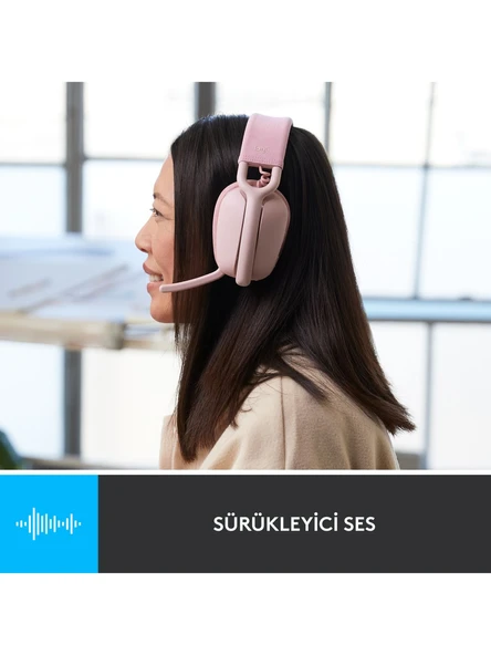 Logitech Zone Vibe 100 Kablosuz Kulak Üstü Kulaklık Pembe - 3