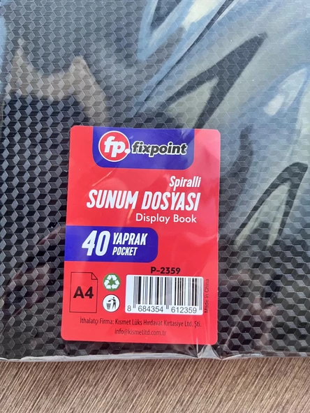 Fixpoint Spiralli Sunum Dosyası 40 Yaprak (Karışık Renk) - 11