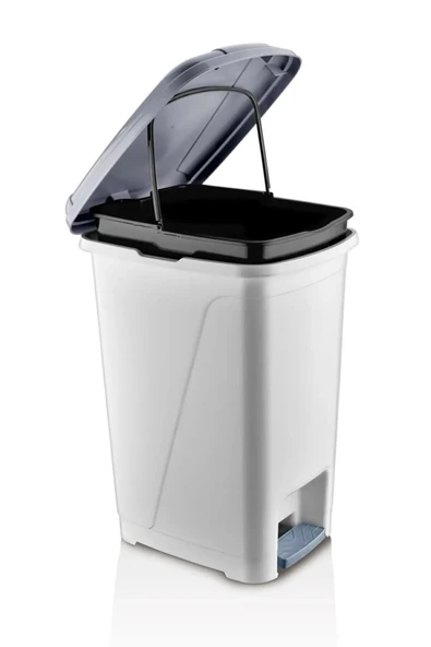 25 Litre Iç Kovalı Slim Pedallı Çöp Kovası BEYAZ - 3
