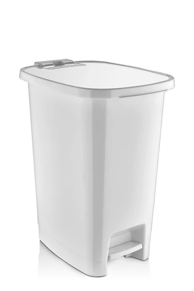 Beyaz Slim Pedallı Çöp Kovası 25 Lt