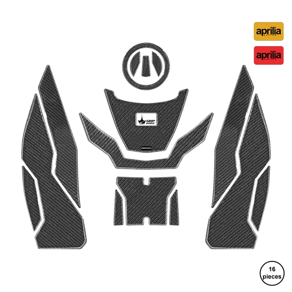 Aprilia Tuono 660 2025 ile Uyumlu Kaydırmaz 6D Karbon 16 Parça Tank Pad Seti GC62 ürün görseli