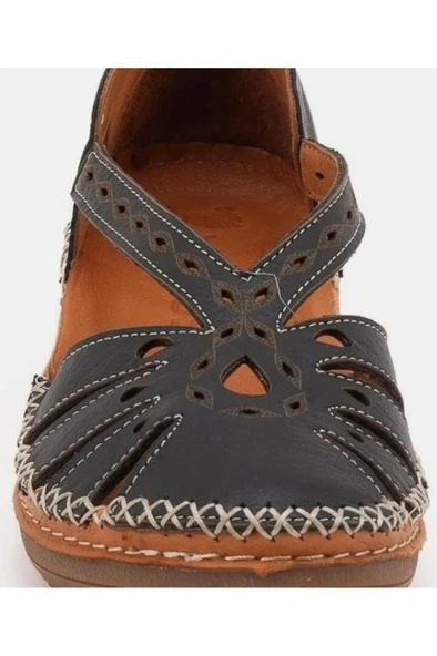 VENÜS 25190245Y SARAÇLI DERİ YAZLIK KADIN AYAKKABI - Resim 3