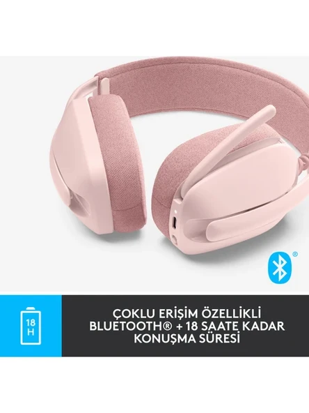 Logitech Zone Vibe 100 Kablosuz Kulak Üstü Kulaklık Pembe - 2