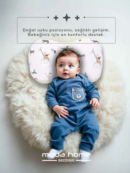 Bebek yastığı,bebek kafa yastığı,düz kafa sendromu önleme yastığı(yeşil) - 4
