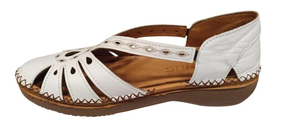 VENÜS 25190245Y SARAÇLI DERİ YAZLIK KADIN AYAKKABI - Resim 8