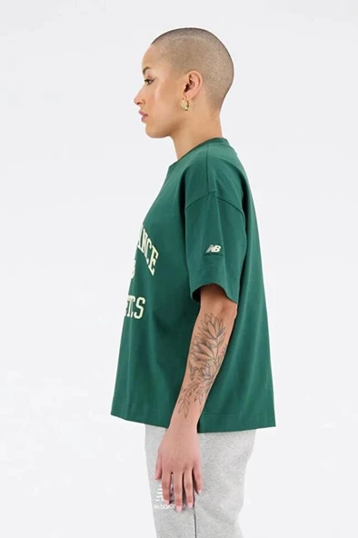 New Balance Lifestyle WNT1402-GRN Yeşil Kadın Tişört - 2