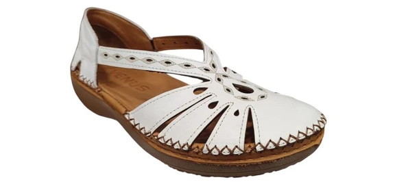 VENÜS 25190245Y SARAÇLI DERİ YAZLIK KADIN AYAKKABI - Resim 7