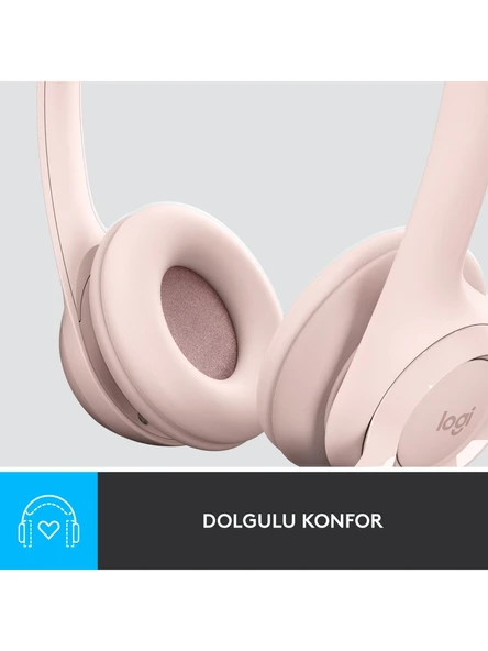 Logitech H390 Rose USB Gürültü Önleyici Kablolu Kulak Üstü Kulaklık - 8