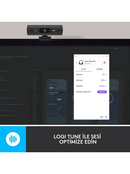 Logitech Zone Vibe 100 Mikrofonlu Kablosuz Bluetooth Kulak Üstü Kulaklık - Siyah - 7