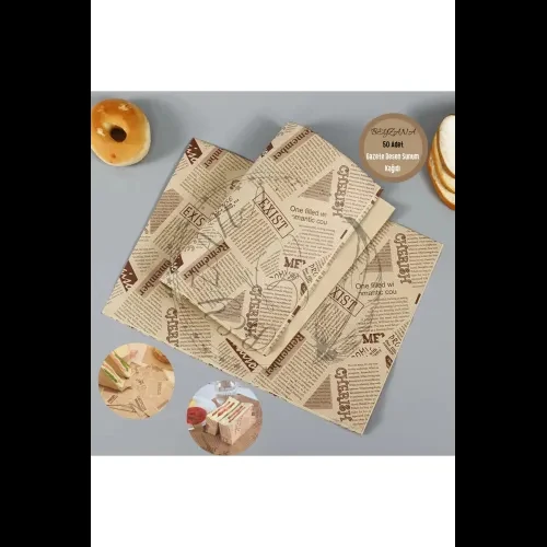 Vintage Gazete Desenli Sunum Kağıdı 50 Adet - 3