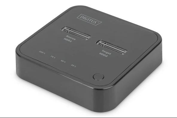 Digitus Çift Yuvalı M.2 NVME SSD'ler için Docking Station, Çevrimdışı Klonlama Özelliği, Bağlantı USB-C<br>
Digitus Dual M.2 NVME SSD Docking Station With Offline Clone Function, USB-C