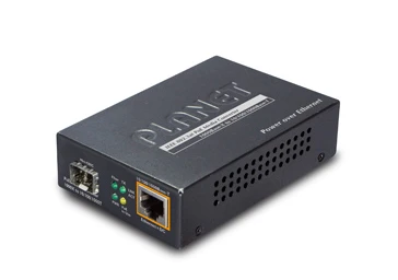 1000Base-X to 10/100/1000Base-T 802.3at PoE Media Converter, LC Fiber Interface, Supports Multi / Single Mode SFP module, Distance up to 120km max. (Varies on SFP module)