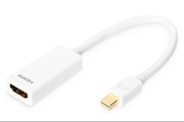 DIGITUS DisplayPort Adapter / Converter, Type mini-DP - HDMI A M/F, 0.15m, DP 1.1a compatible, wh - 1