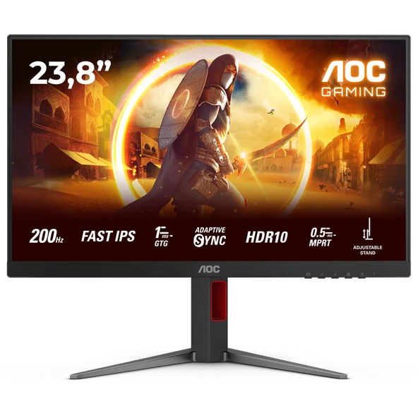 AOC 24G4HA 23.8" 200Hz 1ms HDMI DP G-Sync AdaptiveSync Pivot HDR10 FHD Fast IPS Gaming Monitör