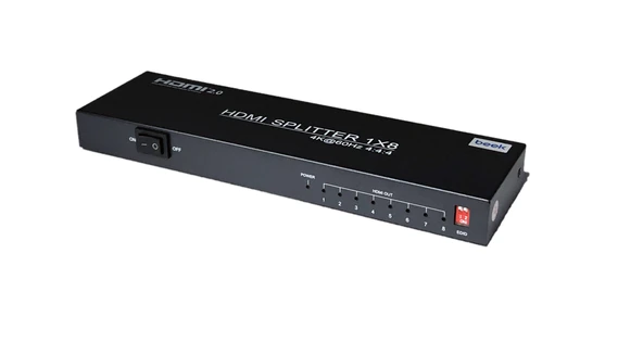 Beek 4K 8'li HDMI Video Çoklayıcı, 3840 x 2160 piksel çözünürlük, HDCP 2.3, metal şasi, siyah renk<br>
Beek HDMI Splitter 8 Ports, HDMI 2.0, 4K@60Hz, 1080P@60Hz