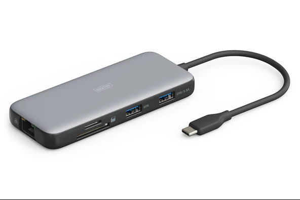 Digitus USB-C Docking Station, 7-port, 1 x HDMI 3 x USB 3.2 Gen 2, 1 x RJ45, 1 x SD,1 x MicroSD, 1 x PD<br>
Digitus USB-C Docking Station, 7-port, 1 x HDMI 3 x USB 3.2 Gen 2, 1 x RJ45, 1 x SD,1