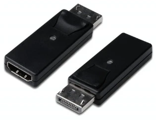 DisplayPort (DP) <-> HDMI Adaptörü, DP Erkek <-> HDMI A Dişi, DP 1.1a uyumlu, Plastik, Siyah Renk
