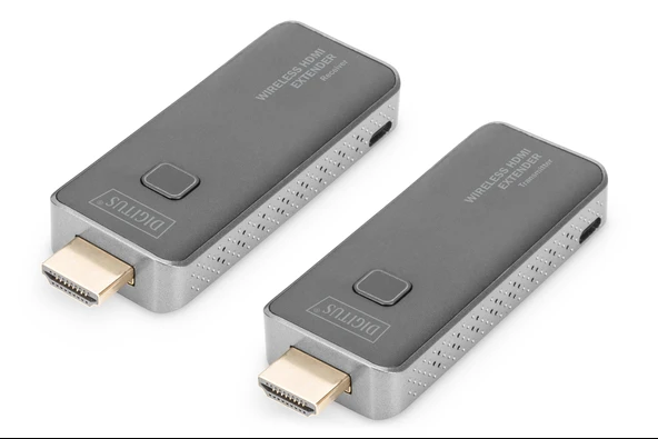 Digitus Kablosuz HDMI Sinyal Uzatma Seti, 50 metre, Verici (Transmitter) ve Alıcı (Receiver) Ünite dahil<br>
Digitus Wireless HDMI Extender Set, 50 m, Dongle