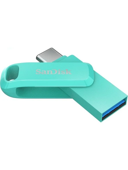 SANDISK Ultra Dual Drive Go 128GB Type-C USB 3.1 SDDDC3-128G-G46G Tiffany Green USB Bellek - 5