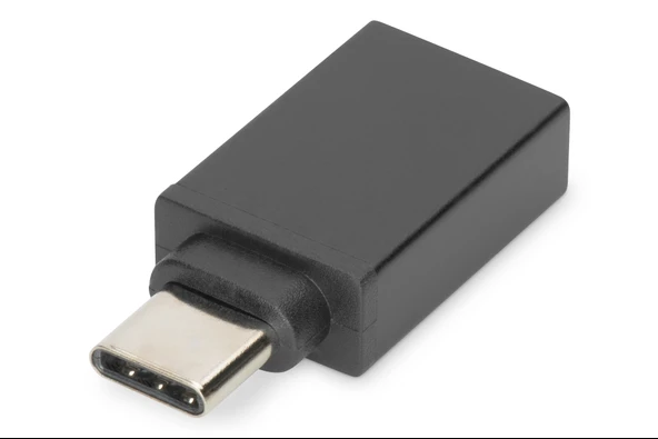 Digitus USB Tip C™ Adaptörü, USB Tip C Erkek <-> USB Tip A Dişi, 3A, 5GB (Super Speed), USB 3.0, siyah renk