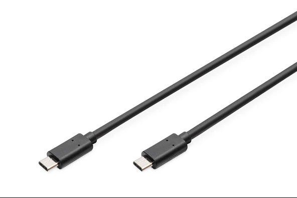 USB Tip C Bağlantı Kablosu, USB Tip C Erkek (USB 3.1) - USB Tip C Erkek (USB 3.1), 1 metre, AWG 24/28, 2x zırhlı, UL, nikel kaplama, siyah renk