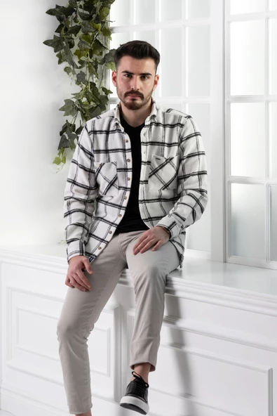 DORSS SLİMFİT ÇİFT CEPLİ EKOSELİ ERKEK ODUNCU GÖMLEK - Resim 2