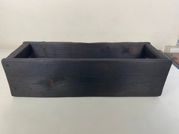 Wood&Pot Dekoratif Yakisugi Saksılık - 52x17x13 - 4