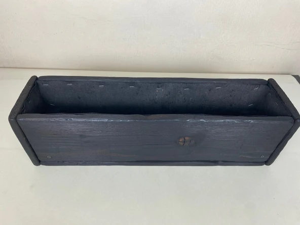 Wood&Pot Dekoratif Yakisugi Saksı - 55x12x14