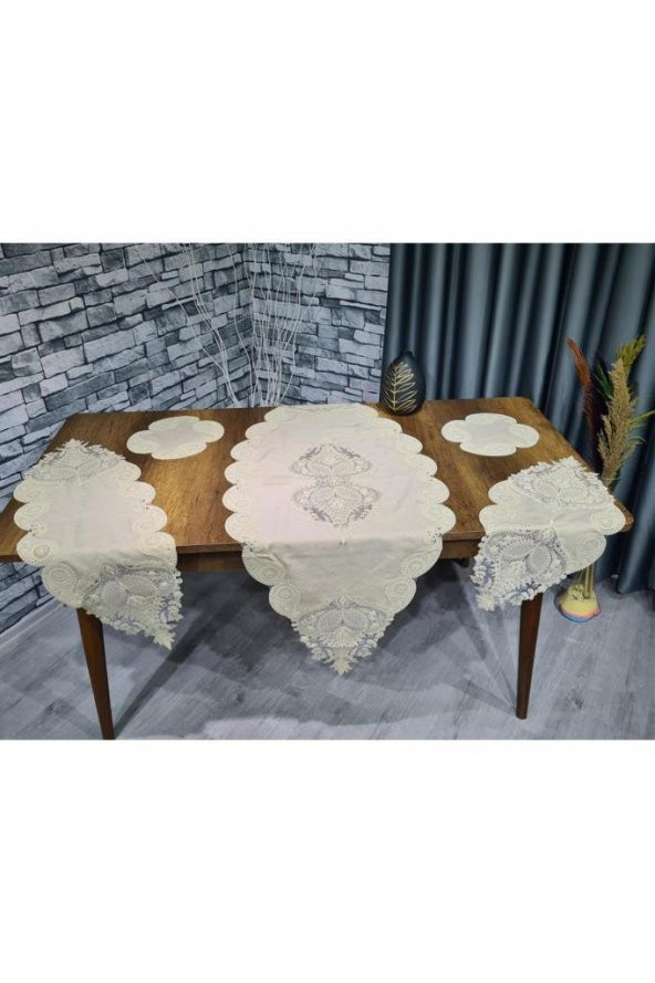 Zambak Keten 5 Parça Salon Takımı Kahve - 8