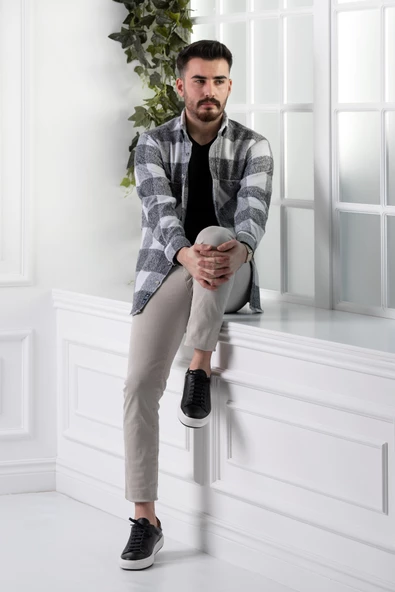 DORSS SLİMFİT ÇİFT CEPLİ EKOSELİ ERKEK ODUNCU GÖMLEK - Resim 8
