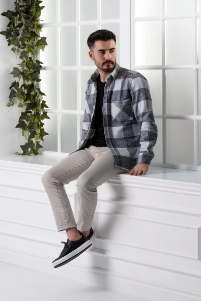 DORSS SLİMFİT ÇİFT CEPLİ EKOSELİ ERKEK ODUNCU GÖMLEK - Resim 9