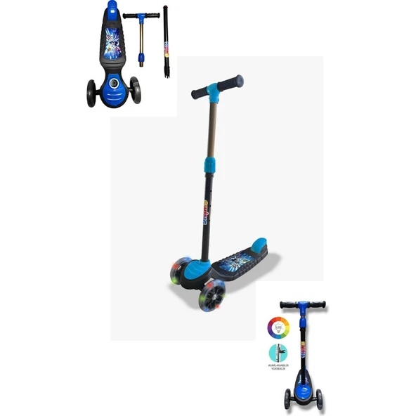 Swing Scooter Işıklı Kutulu Mavi - Resim 6