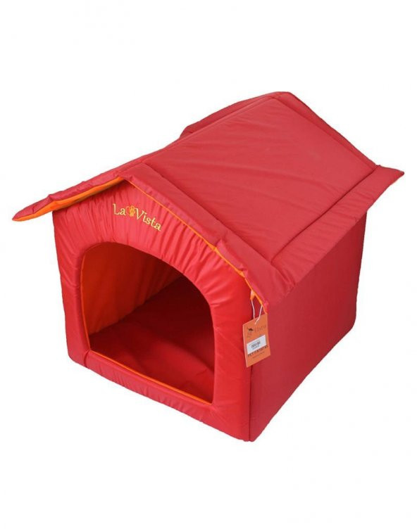 La Vista Dış Mekan Kedi ve Köpek Kulübesi Kırmızı 50-55-52cm