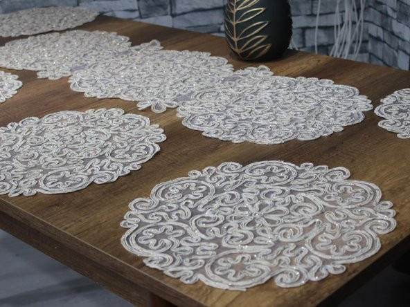 Violet Kordone 7 Parça Yemek Takımı Cappucino - Resim 2