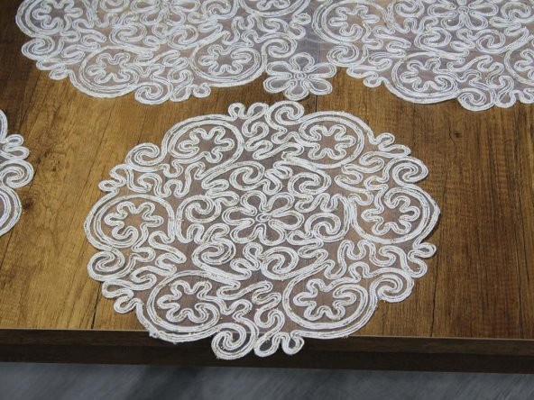 Violet Kordone 7 Parça Yemek Takımı Krem Gold - Resim 2